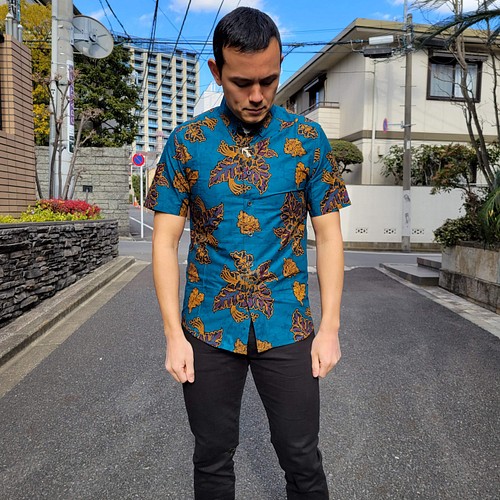 手作りバティック/batik シャツ（ブルー等） シャツ メルカド