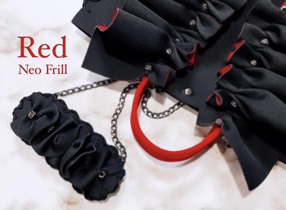 新色♡限定色 ネオフリルバッグ black×Red emmanuelfranca.com.br