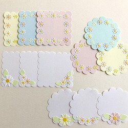 クラフトパンチのカード(5.7cm)とお花のセット〜ピンク 入園入学 色紙 