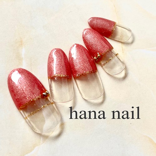 ハーフフレンチネイルチップ オーバル ネイルチップ ネイルシール Hana Nail 通販 Creema クリーマ ハンドメイド 手作り クラフト作品の販売サイト