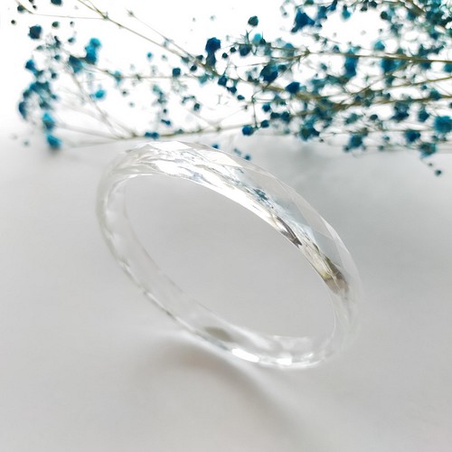 クリスタルバングル〜クリア レジン 透明感 ガラス ブレスレット 水
