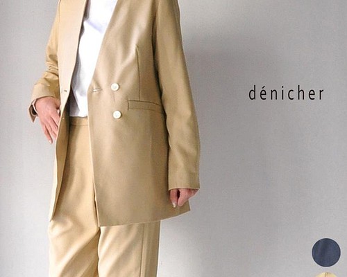 ✨40％OFF✨REFLAX ソフトツイル ノーカラージャケット denicher