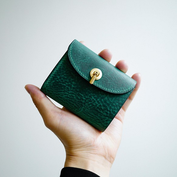 flap mini wallet [ green ] オコシ金具 ver.