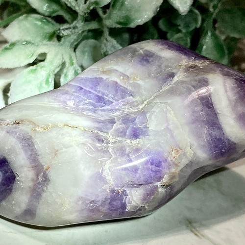 希少✨ シェブロンアメジスト ケープ 紫水晶 握り石 タンブル 大 置物 