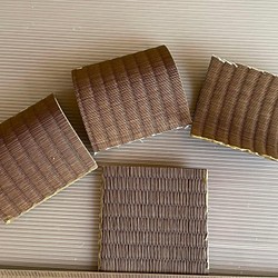畳コースター製作用　ミニゴザ　和紙製　4枚組 1枚目の画像