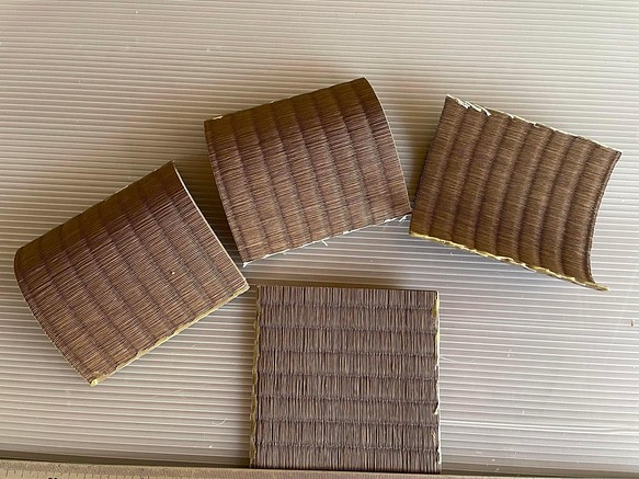 畳コースター製作用　ミニゴザ　和紙製　4枚組 1枚目の画像