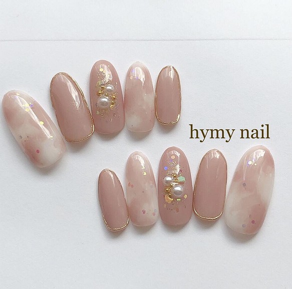 ピンクタイダイ ネイルチップ 付け爪 ブライダルネイル ネイルチップ ネイルシール Hymy Nail 通販 Creema クリーマ ハンドメイド 手作り クラフト作品の販売サイト