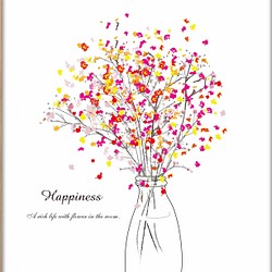 母の日　誕生日プレゼント　結婚祝い　新築祝い　イラスト　 ポスター　A4　アート　seiで検索　花　植物　ｃ-61-2 1枚目の画像