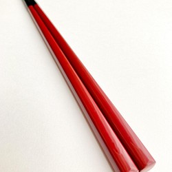 朱色の漆の磨き箸 (すべりどめ 乾漆粉) 1枚目の画像