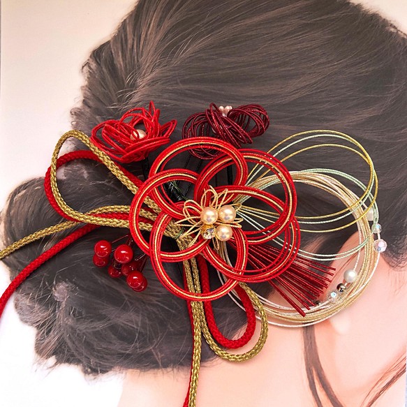 Mizuhiki Hair Accessories Rouge 水引細工 変わり花むすび ヘアアクセサリー Myrtle 1969 通販 Creema クリーマ ハンドメイド 手作り クラフト作品の販売サイト