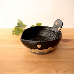 納豆小鉢　ドット（取手付き小鉢） 1枚目の画像