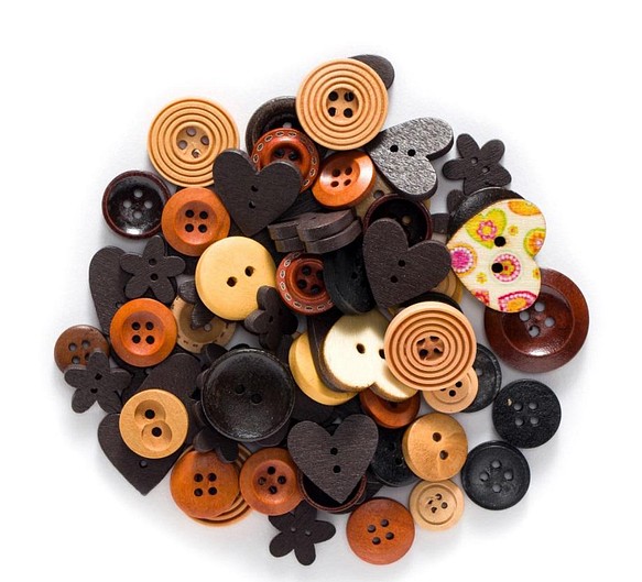 木製ボタンアソート　ブラウン系　15㎜～25㎜　50個 1枚目の画像