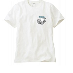 サンドイッチの半袖Tシャツ　男女兼用　綿100%【SS～3L】 1枚目の画像