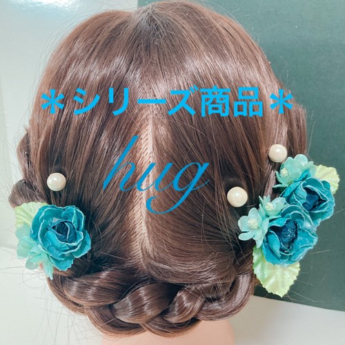 パールピンクローズと小花の髪飾り ヘアアクセサリー hug 通販｜Creema 