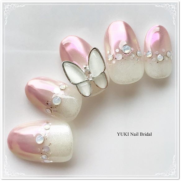 新作 かわいい蝶々のブライダルネイル ブライダル 結婚式 3d 立体 ネイルチップ ネイルシール Bridal Yuki Nail 通販 Creema クリーマ ハンドメイド 手作り クラフト作品の販売サイト