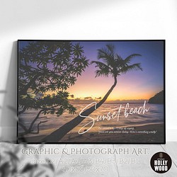 ☆インテリアフォトポスター -sunset beach-【072】 1枚目の画像