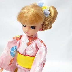 リカちゃんの浴衣と下駄、髪飾りセット 黄色帯 その他人形 yameneko 通販｜Creema(クリーマ) 13720149