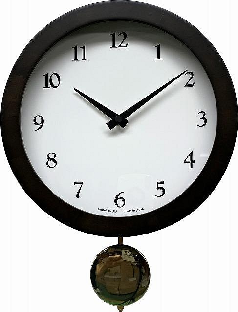 さんてる 日本製 アンティーク電波振り子時計(八角型) DQL624 DQL624 ブラウン 掛け時計、壁掛け時計