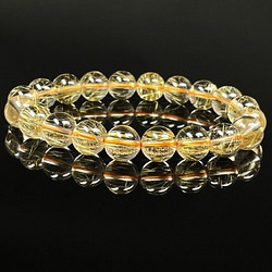 イチオシ 現品一点物 ゴールドルチル ブレスレット 金針水晶 数珠 ９－１０ミリ ２５ｇ ＳＧＲ２０ ギフトセット付 1枚目の画像