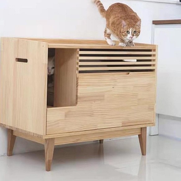 オーダーメイド 職人手作り キャットハウス 猫ベッド ペット 猫家具 インテリア 無垢材 木製雑貨 家具 LR2018