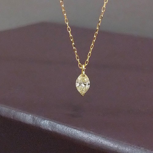 K18 マーキスカットダイヤモンド ネックレス ネックレス・ペンダント