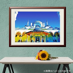 【アートポスター】トルコ イスタンブールのスルタンアフメト・モスク（作品No.350） 1枚目の画像
