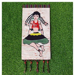 中国 バティック 民族トライバルアート ペインティング ３０x６１cm 漢民族 インテリア ルーム 装飾 #492 1枚目の画像