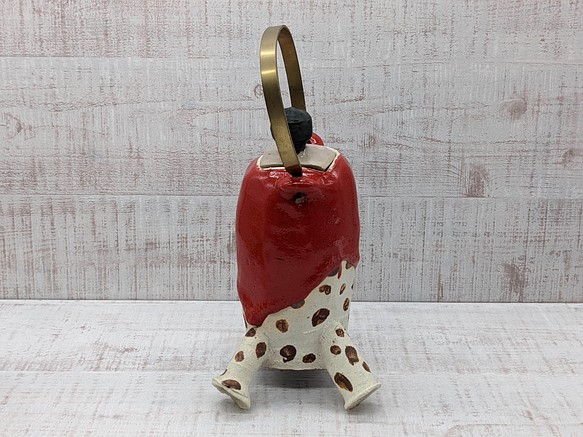 IN-999-0055 花器/花入れ/一輪挿し 土瓶型足付/赤色水玉 | monsterdog