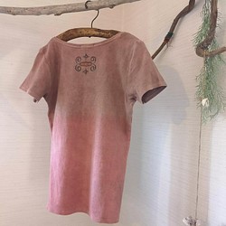 【sale】ベンガラ染めainu earth t-shirt  * 土染めアイヌカットソー　天然染めinner tops 1枚目の画像