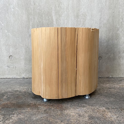 ヒノキの切り株の造形的置物 丸太 椅子 スツール -7 オブジェ 