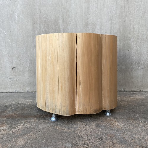 ヒノキの切り株の造形的置物 丸太 椅子 スツール -7 オブジェ 