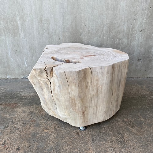 ヒノキの切り株の造形的置物】テーブル 丸太 椅子 スツール オブジェ