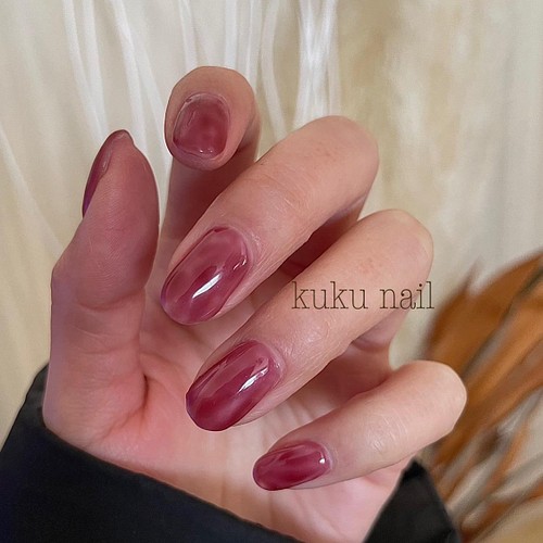 ワンカラーネイルチップ ワインピンク ネイルチップ ネイルシール Kuku Nail 通販 Creema クリーマ ハンドメイド 手作り クラフト作品の販売サイト