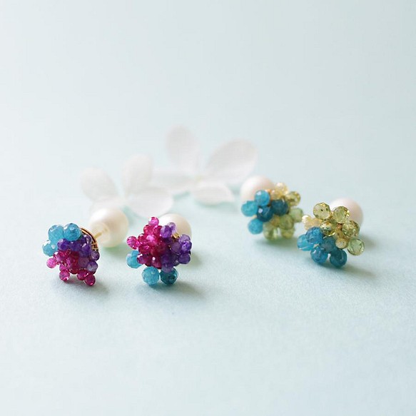 紫陽花ハンドメイド22 紫陽花 ピアス 天然石 ピアス Ricco 通販 Creema クリーマ ハンドメイド 手作り クラフト作品の販売サイト