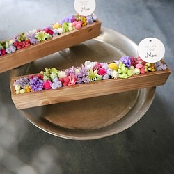 【残1】母の日 カラフル花箱　flower wood box / colorful 1枚目の画像
