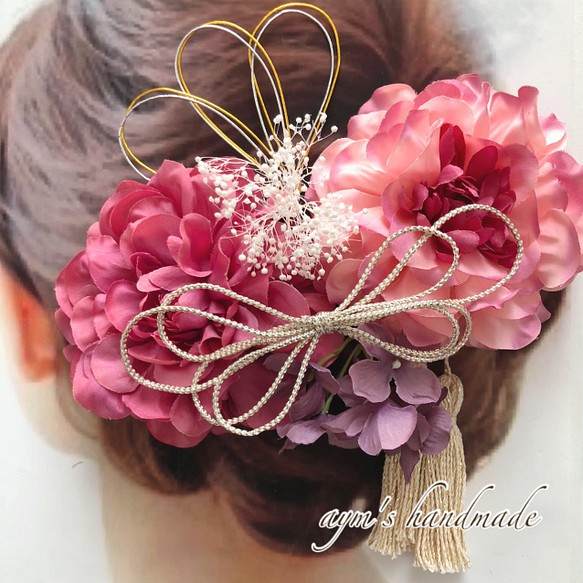 ピンクグラデーションカラーローズの髪飾り | hmgrocerant.com