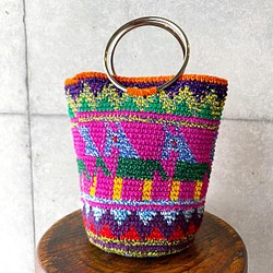 Remake Crochet Bag (S) #1／グアテマラクロシェバッグ Sサイズ 1枚目の画像