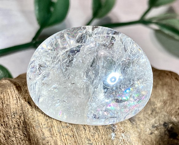 クラック水晶✨　レインボー　タンブル　爆裂水晶