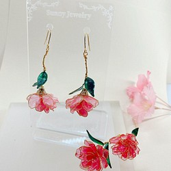 Sunny Jewelry 康乃馨UV樹脂花耳環 -珠光粉紅款 第1張的照片