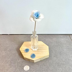 精油擴香棒｜手工黏土仿真玫瑰花造型｜藍色 第3張的照片