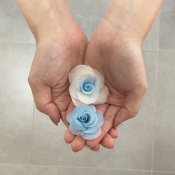 精油擴香棒｜手工黏土仿真玫瑰花造型｜藍色 第5張的照片