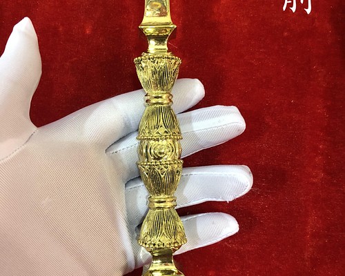 チベット密教法器 独鈷杵 金剛杵 仏教美術 真鍮製 vajra 16.5cm