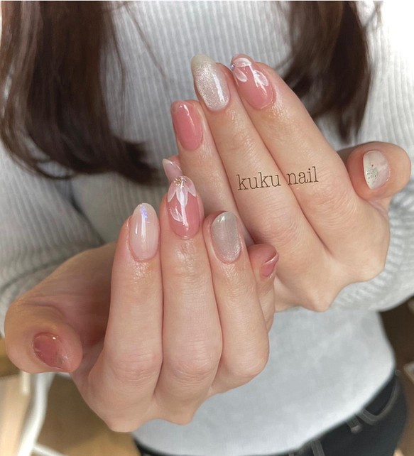 フラワーアート マグネットネイルチップ ネイルチップ ネイルシール Kuku Nail 通販 Creema クリーマ ハンドメイド 手作り クラフト作品の販売サイト