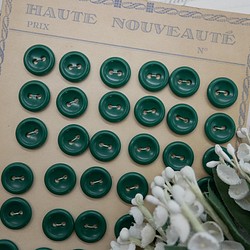 フランスヴィンテージプティプラスチックボタン（グリーン）10個セット 1枚目の画像