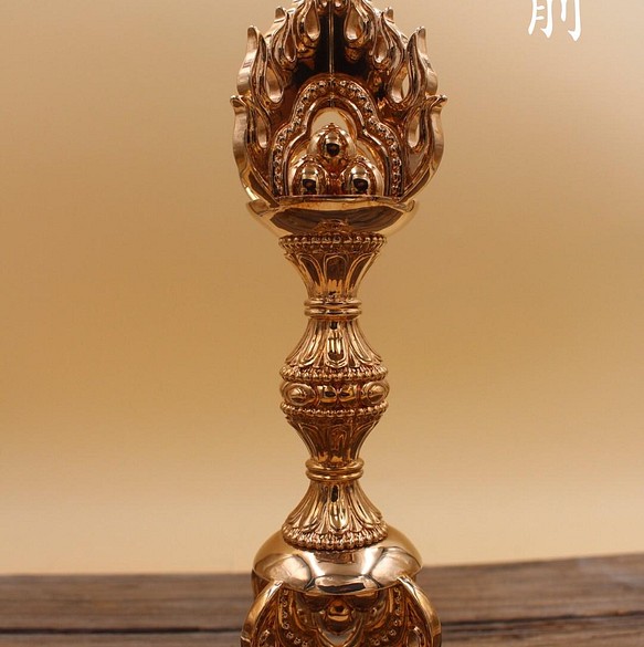 密教法器 宝珠金剛杵 仏教法具 真鍮製 vajra 22cm - 金属工芸