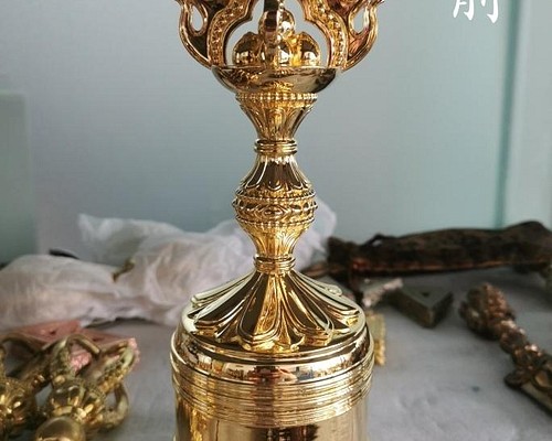 チベット密教法器 宝珠鐘 チベタンベル 真鍮製 金剛鈴 仏教美術 25cm
