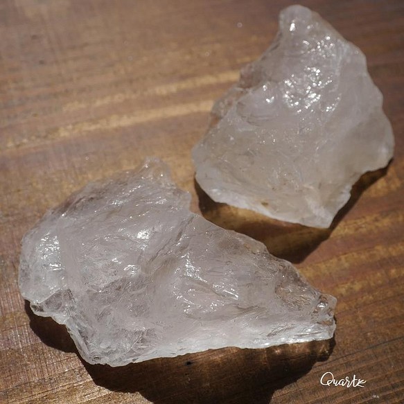 天然石2個セット約53g約48g 水晶ラフロック(ブラジル産)原石クォーツ穴なしクリスタル[qz-220420-01] 1枚目の画像