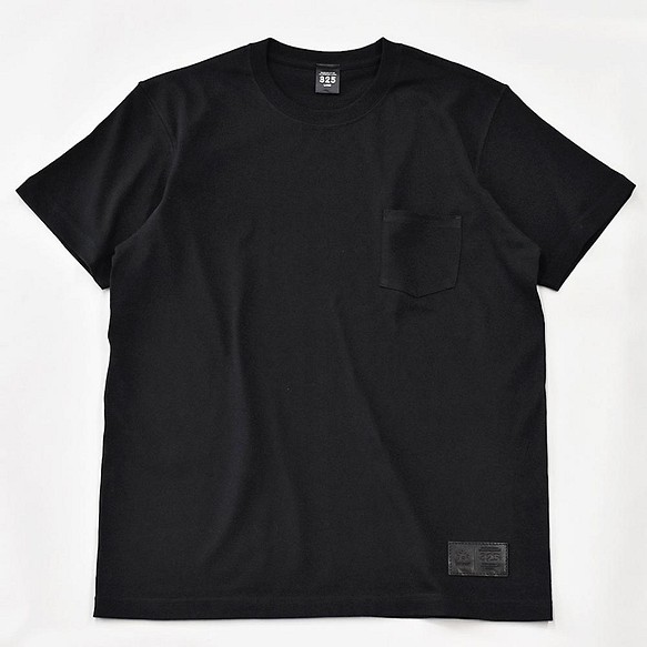 Tシャツ 無地 ジャストフィット ポケット タグ 無地Tシャツ ゆったりコットン 綿 シャツ ブラック TA002 1枚目の画像