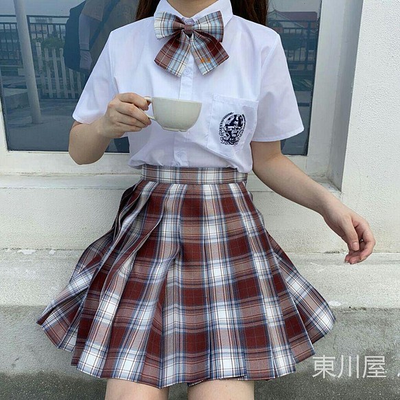 新品 女子高校生 学生服 半袖 チェック柄 セットアップ ティーンズ