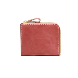 L字ファスナー財布 　マチあり /  ピンク 1枚目の画像